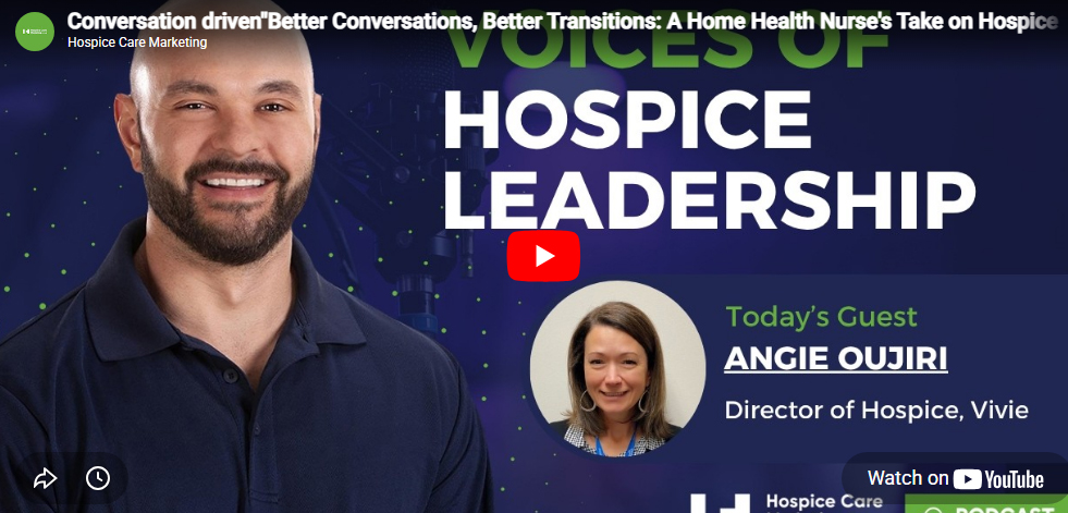 Angie Oujiri, Director of Hospice for Vivie, discussing clinician-led hospice care and home health patient transitions.
